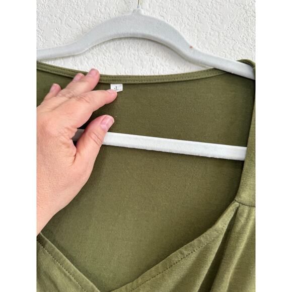 NWOT Charmyi Tshirt Dress With Pockets Green Flowy Comfy Casual Summer Large - Picture 8 of 8